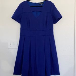 Royal Blue skater dress with cut out